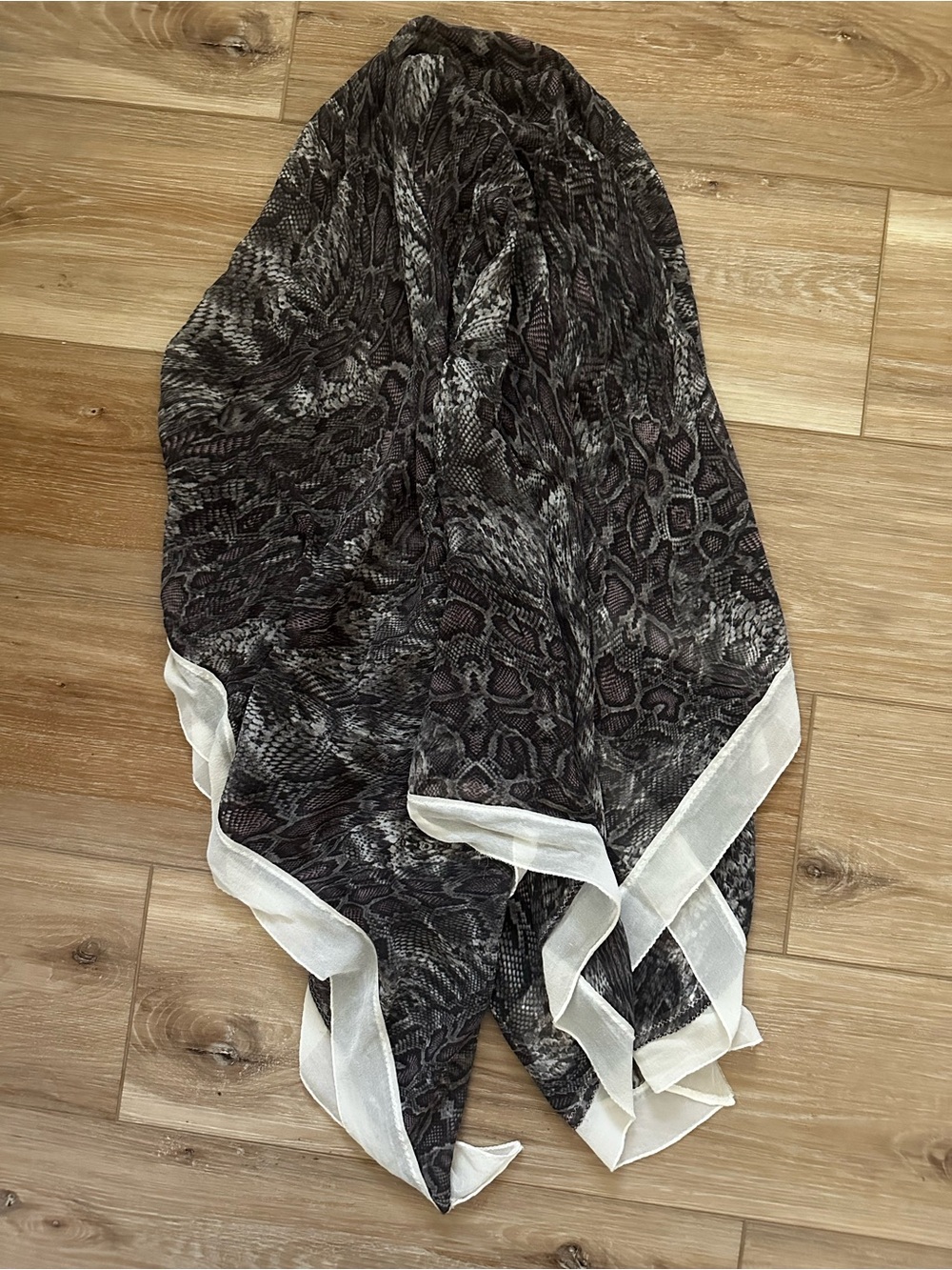 Vintage Shan Snake Print Silk Scarf